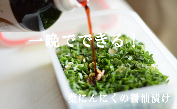 葉にんにくの醤油漬け